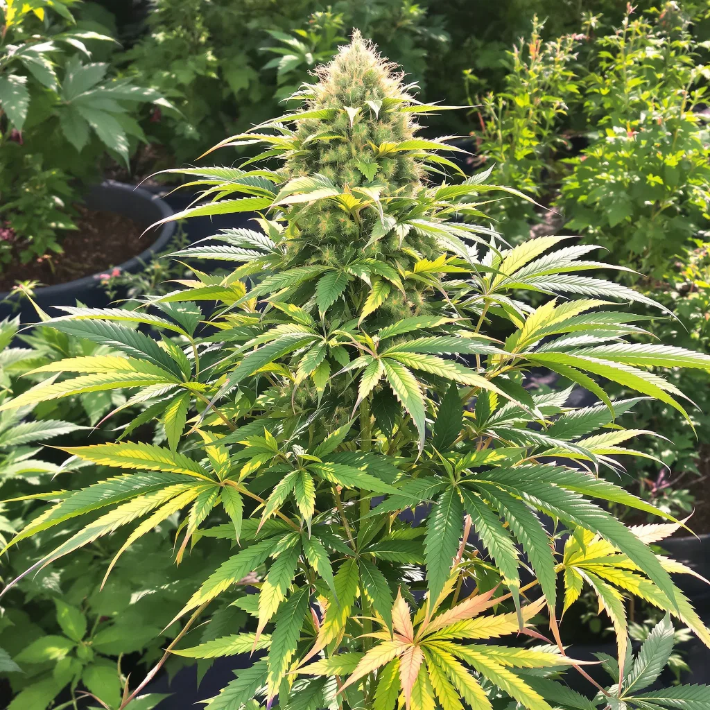 Royal Kush 70% indica / 20% sativa — flor con tricomas visibles