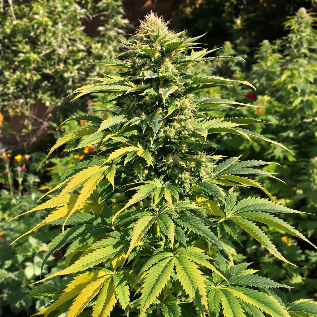 Rug Burn OG 68% indica / 32% sativa — flor con tricomas visibles