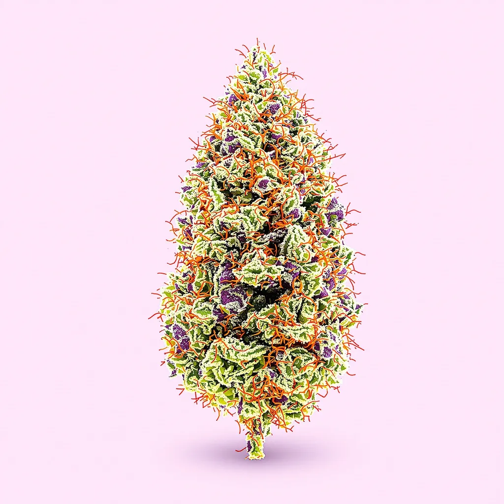 Runtz 40% indica / 60% sativa — flor con tricomas visibles