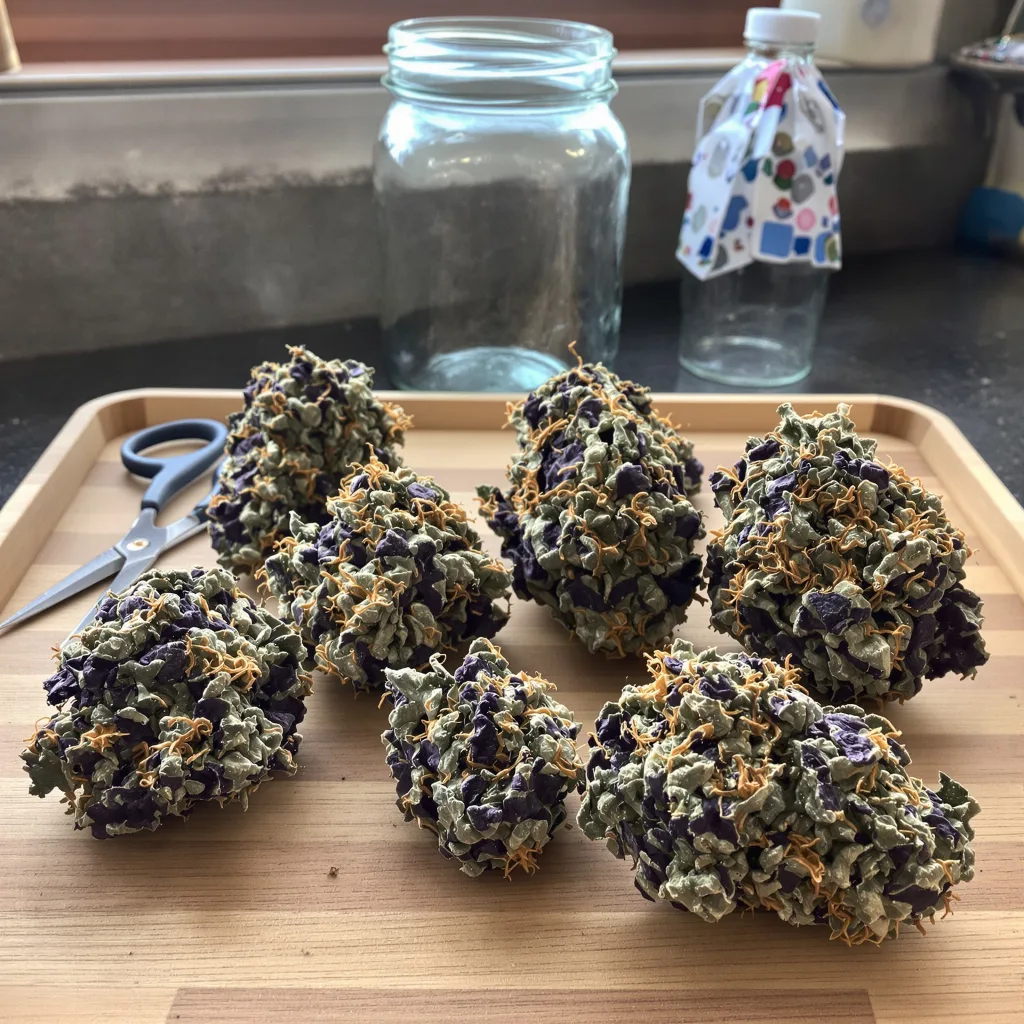 Runtz Muffin 71% indica / 29% sativa — flor con tricomas visibles