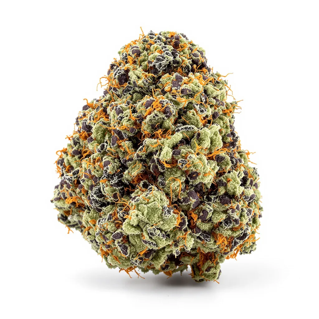 Runtz Muffin 71% indica / 29% sativa — flor con tricomas visibles