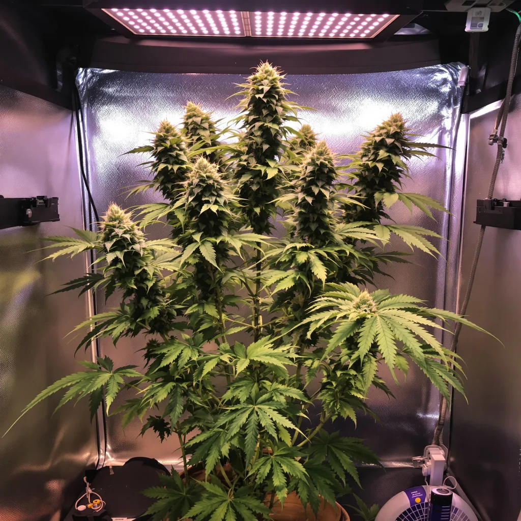 Planta de cannabis Russian Assassin en fase de floración — 120-180 cm feminizada