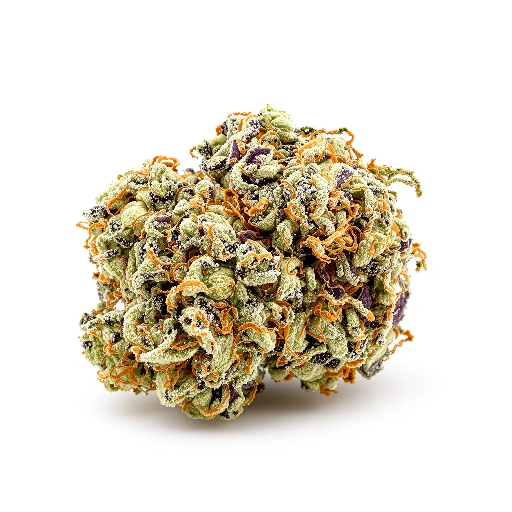 SAGE 50% indica / 50% sativa — flor con tricomas visibles