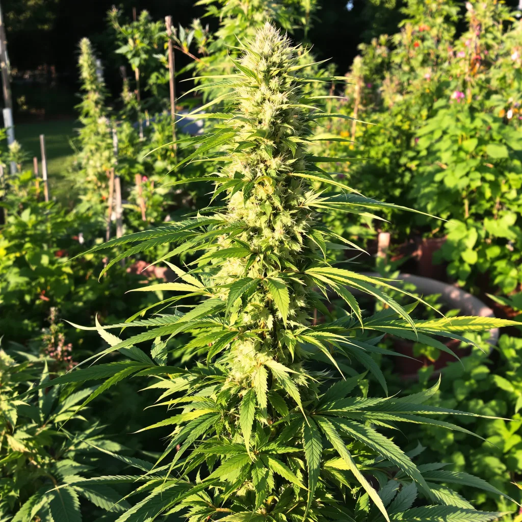 Sage N Sour 25% indica / 75% sativa — flor con tricomas visibles