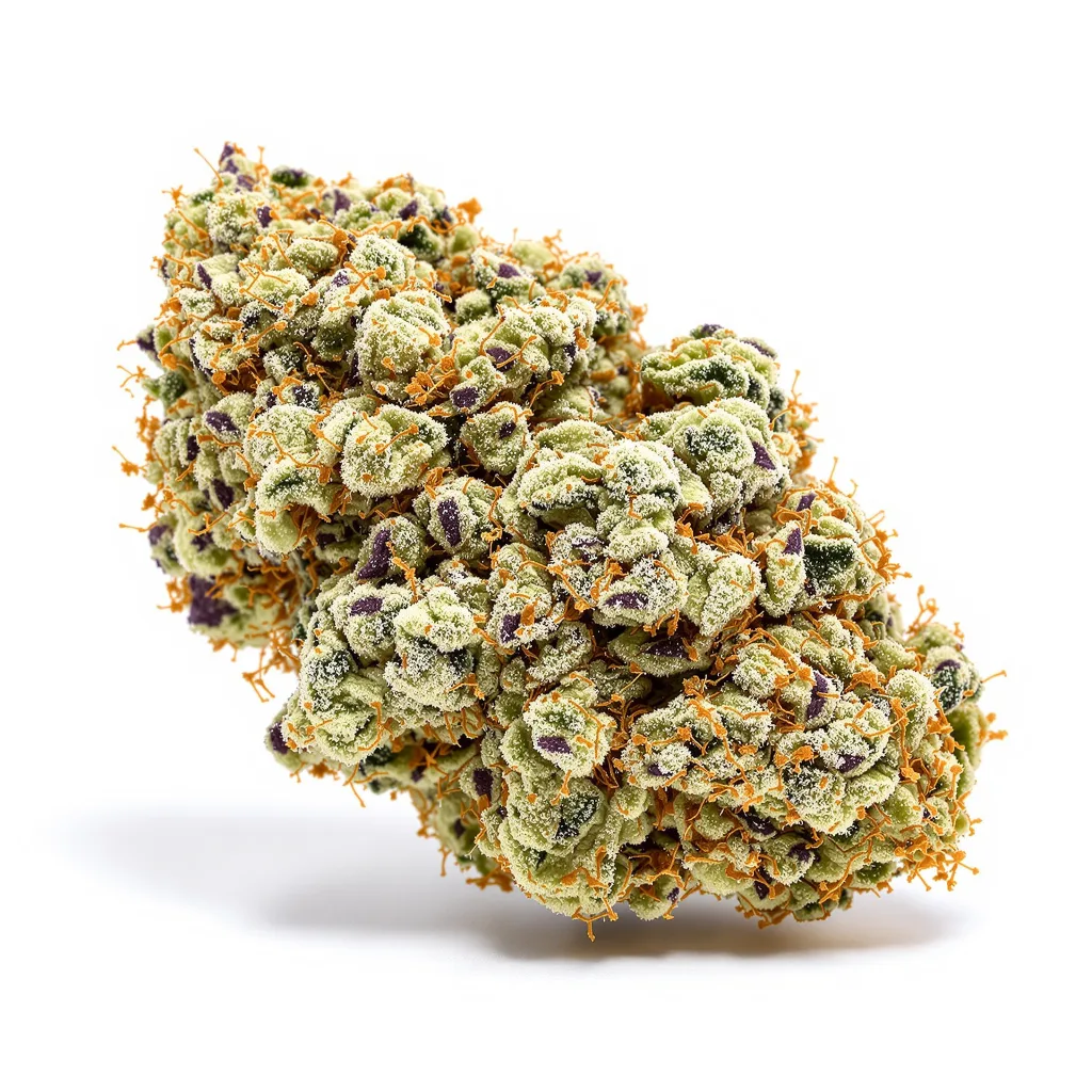 Sangria 63% indica / 37% sativa — flor con tricomas visibles
