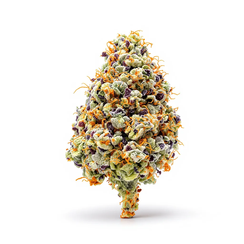 Satellite OG 37% indica / 63% sativa — flor con tricomas visibles