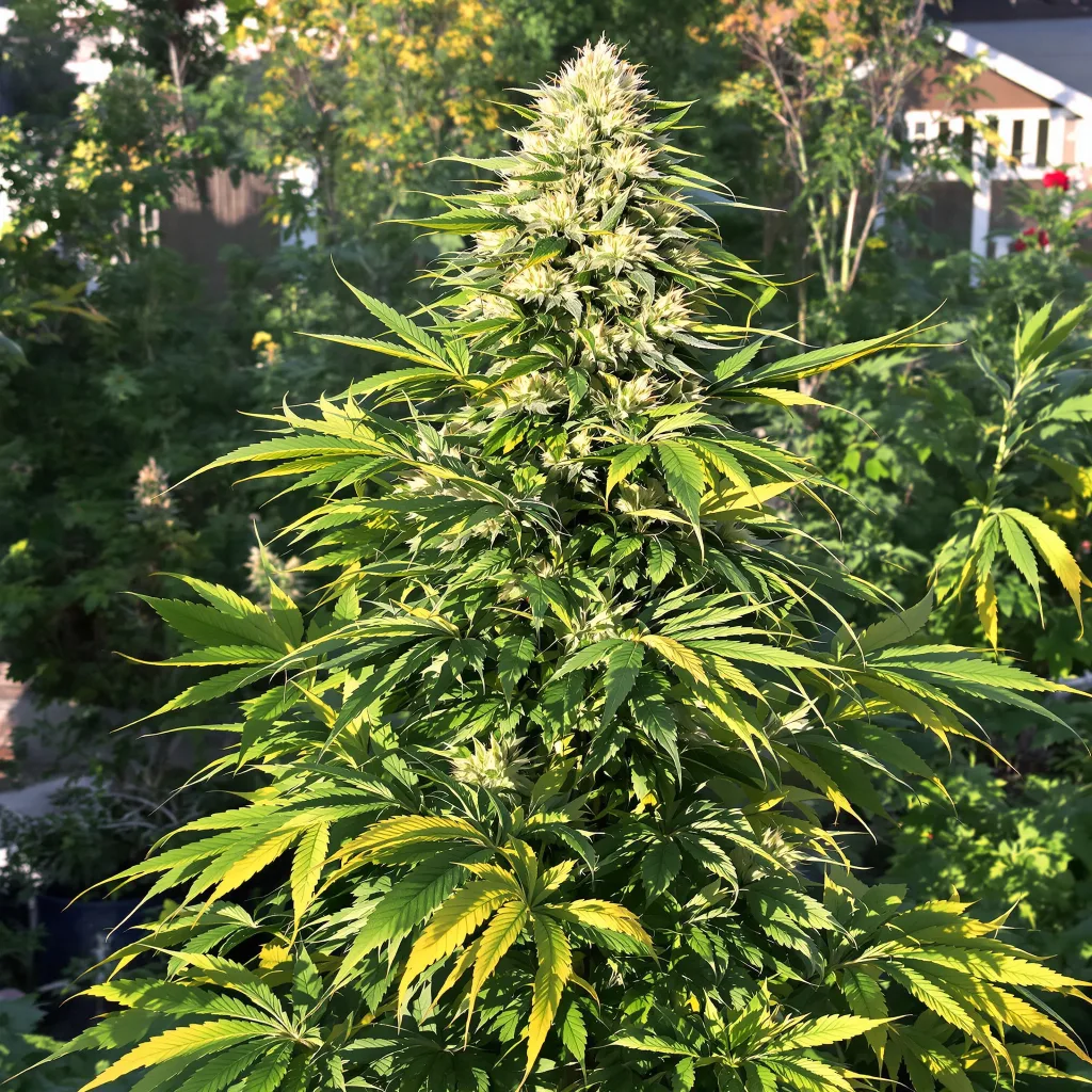 Schrom 20% indica / 80% sativa — flor con tricomas visibles