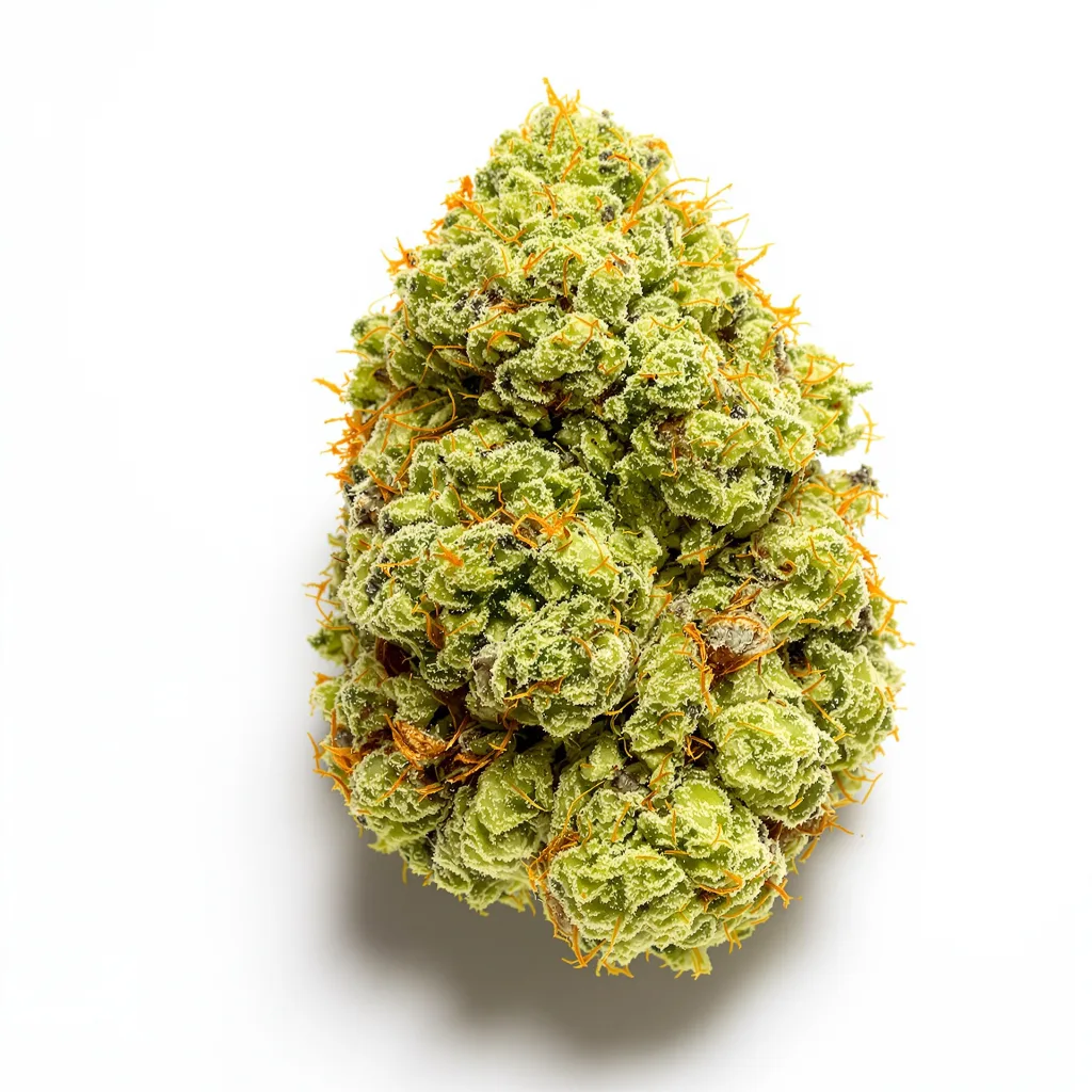 Schrom 20% indica / 80% sativa — flor con tricomas visibles
