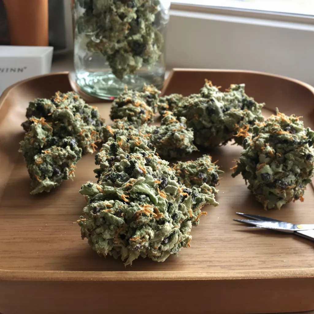 Scooby Snacks 60% indica / 40% sativa — flor con tricomas visibles