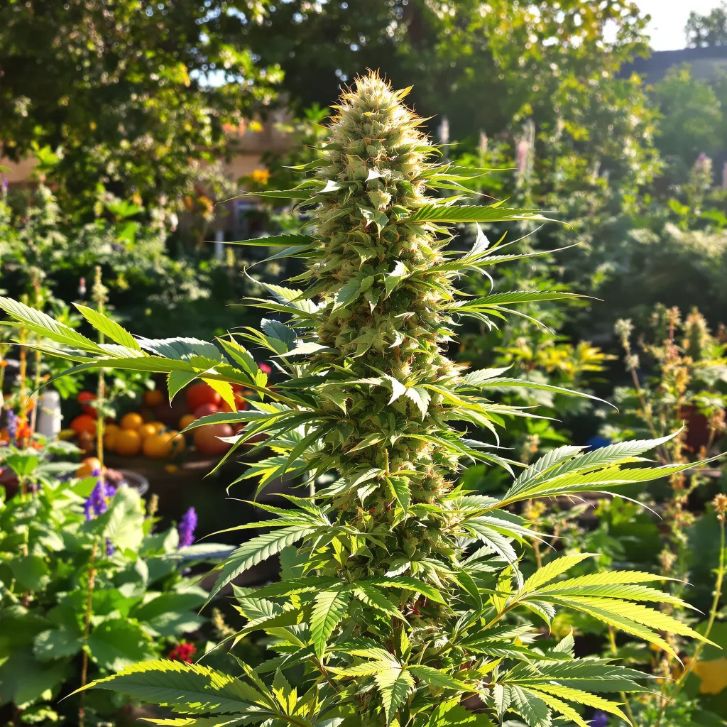 Shark Bite 61% indica / 39% sativa — flor con tricomas visibles