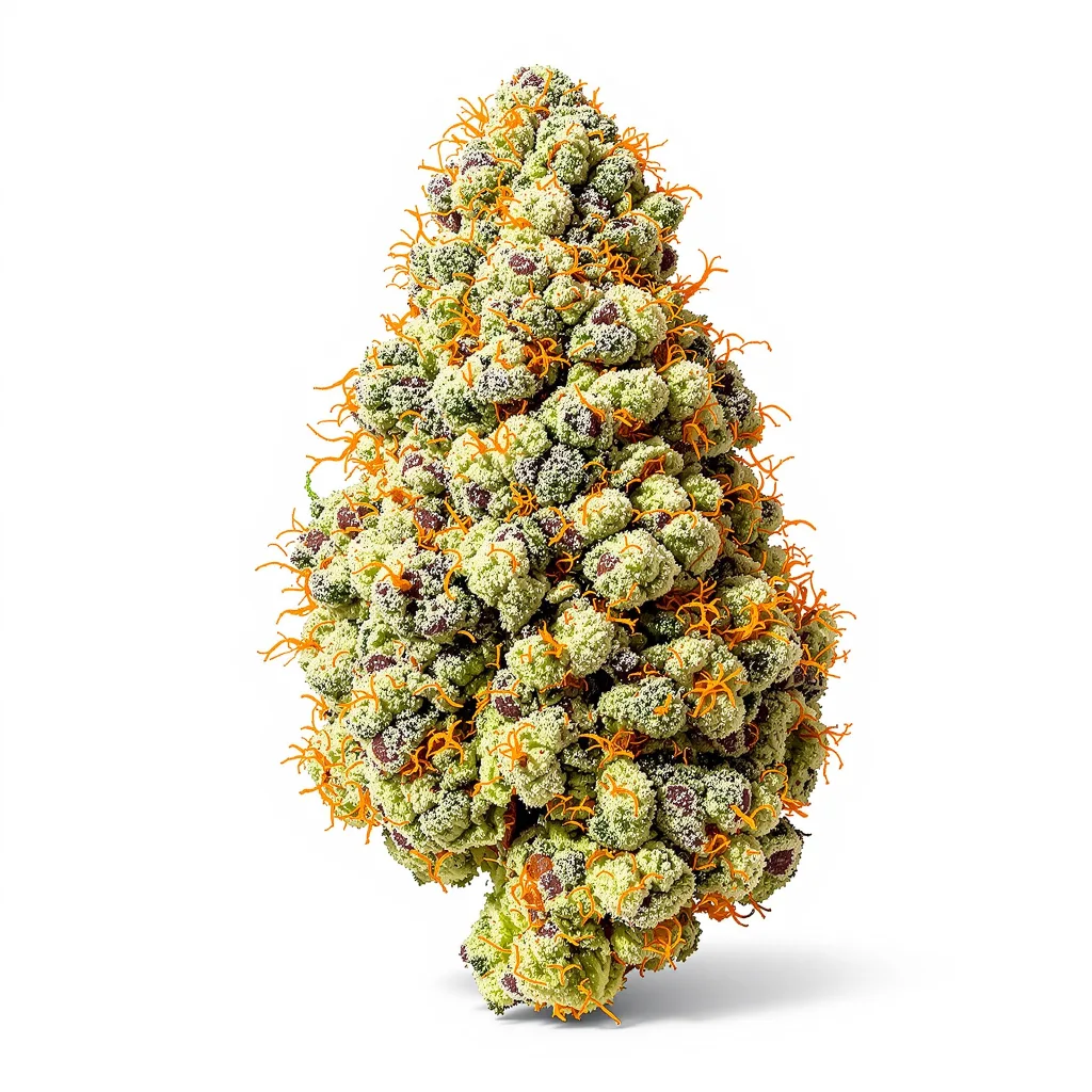 Shark Bite 61% indica / 39% sativa — flor con tricomas visibles