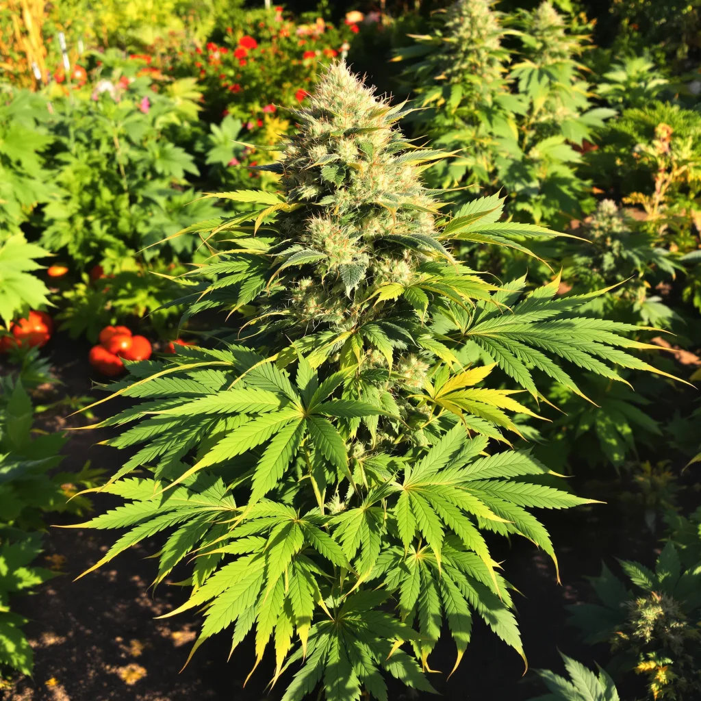 Sharksbreath 74% indica / 26% sativa — flor con tricomas visibles