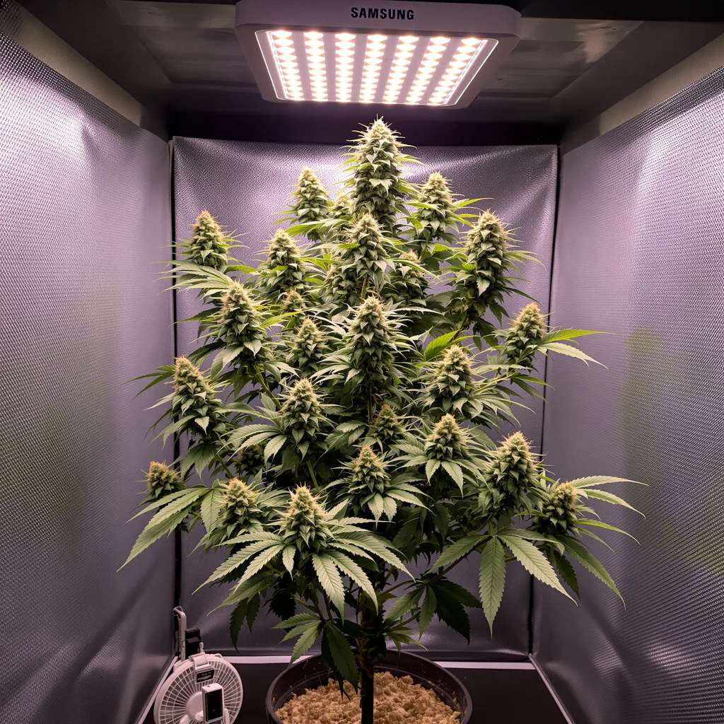 Planta de cannabis Shiatsu Kush en fase de floración — 120-180 cm feminizada