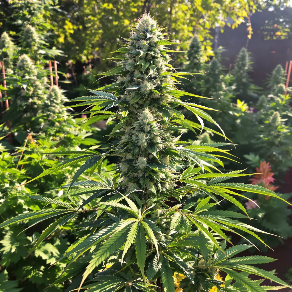 Shiatsu Kush 50% indica / 50% sativa — flor con tricomas visibles