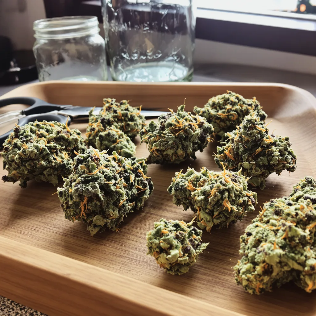 Shipwreck 40% indica / 60% sativa — flor con tricomas visibles