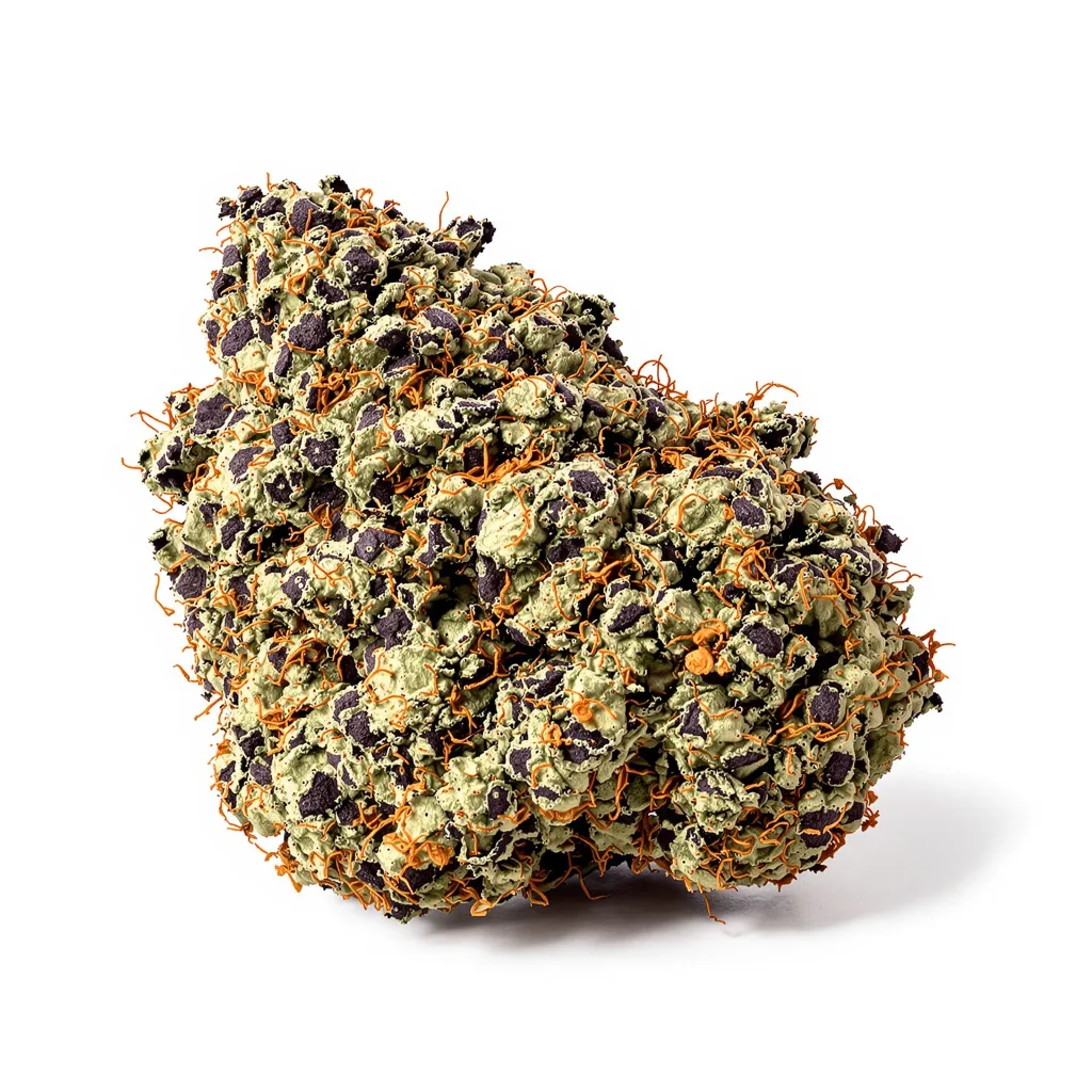 Shoreline 81% indica / 19% sativa — flor con tricomas visibles