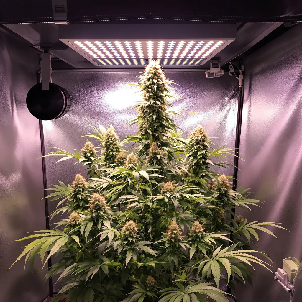 Planta de cannabis Silver Kush en fase de floración — 60-100 cm autofloración