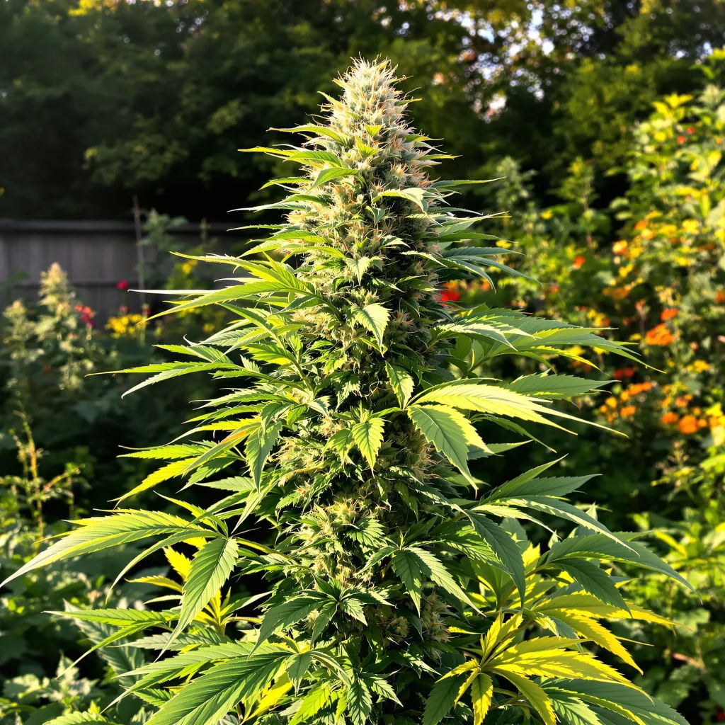Silver Kush 25% indica / 65% sativa — flor con tricomas visibles
