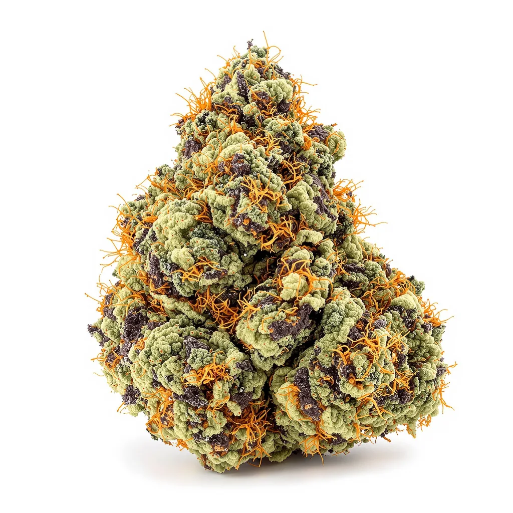 Silverback Gorilla 74% indica / 26% sativa — flor con tricomas visibles