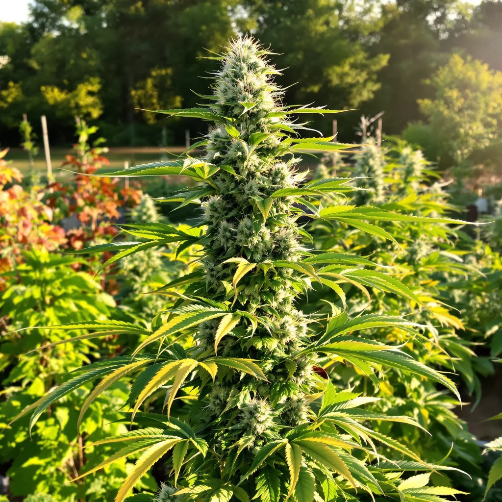 Silverfalls Kush 40% indica / 60% sativa — flor con tricomas visibles