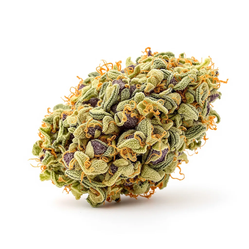 Silverfalls Kush 40% indica / 60% sativa — flor con tricomas visibles