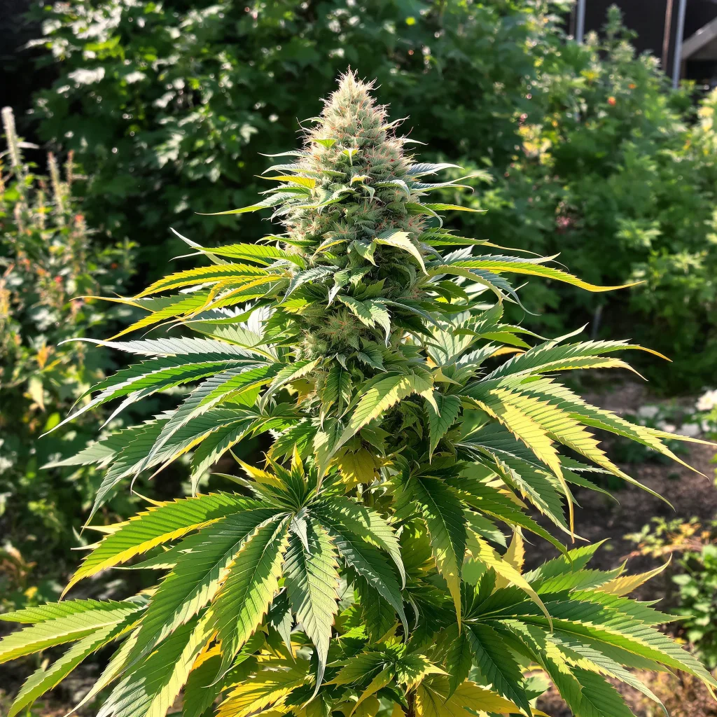 Sin City Kush 67% indica / 33% sativa — flor con tricomas visibles