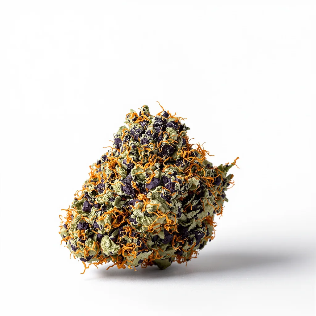 Sirius Black 83% indica / 17% sativa — flor con tricomas visibles