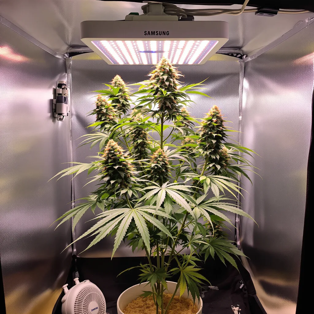 Planta de cannabis Sister Glue en fase de floración — 60-100 cm autofloración