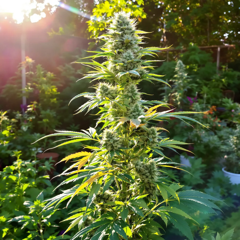 Sister Glue 47% indica / 53% sativa — flor con tricomas visibles