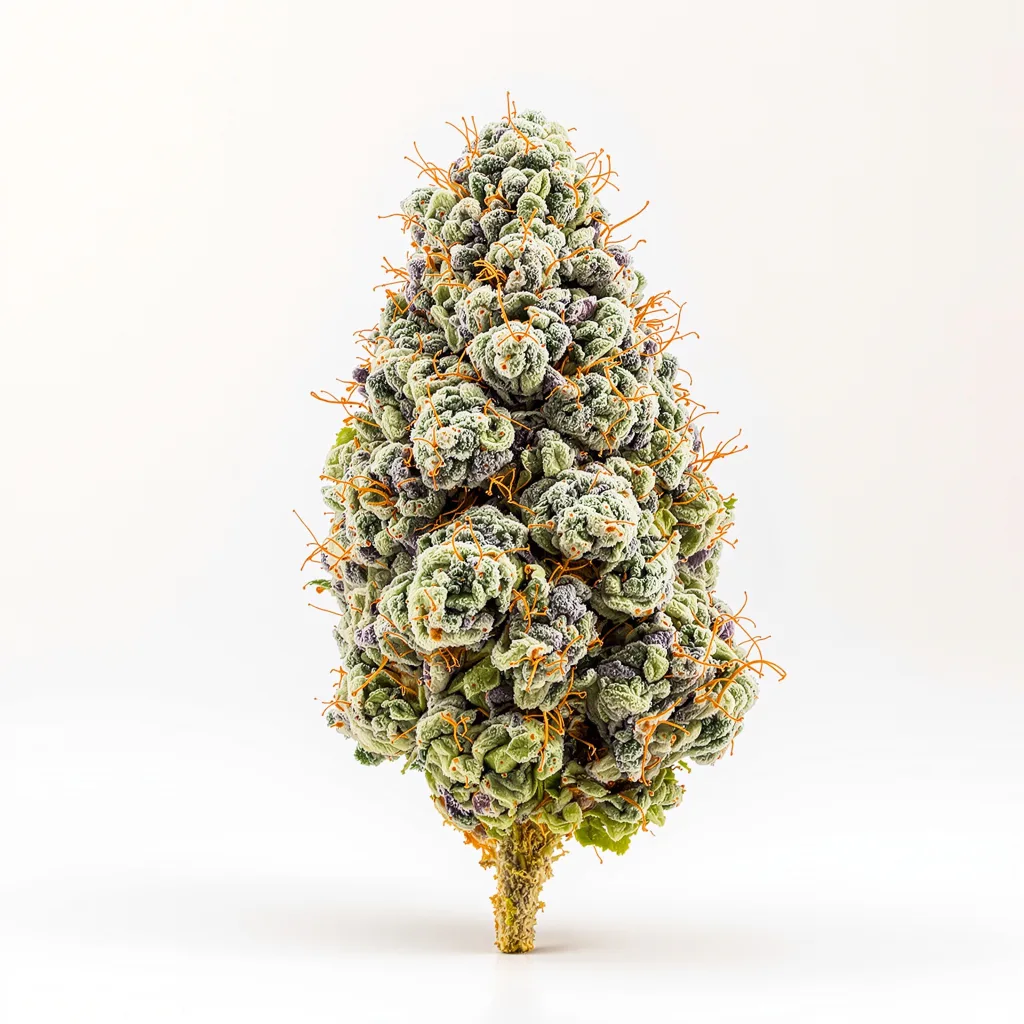 Sister Glue 47% indica / 53% sativa — flor con tricomas visibles