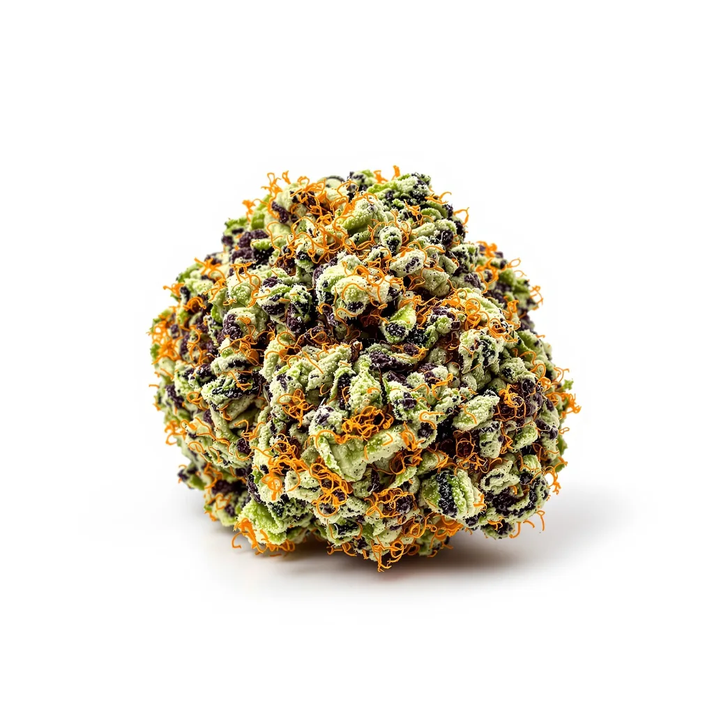 Skunk 65% indica / 35% sativa — flor con tricomas visibles