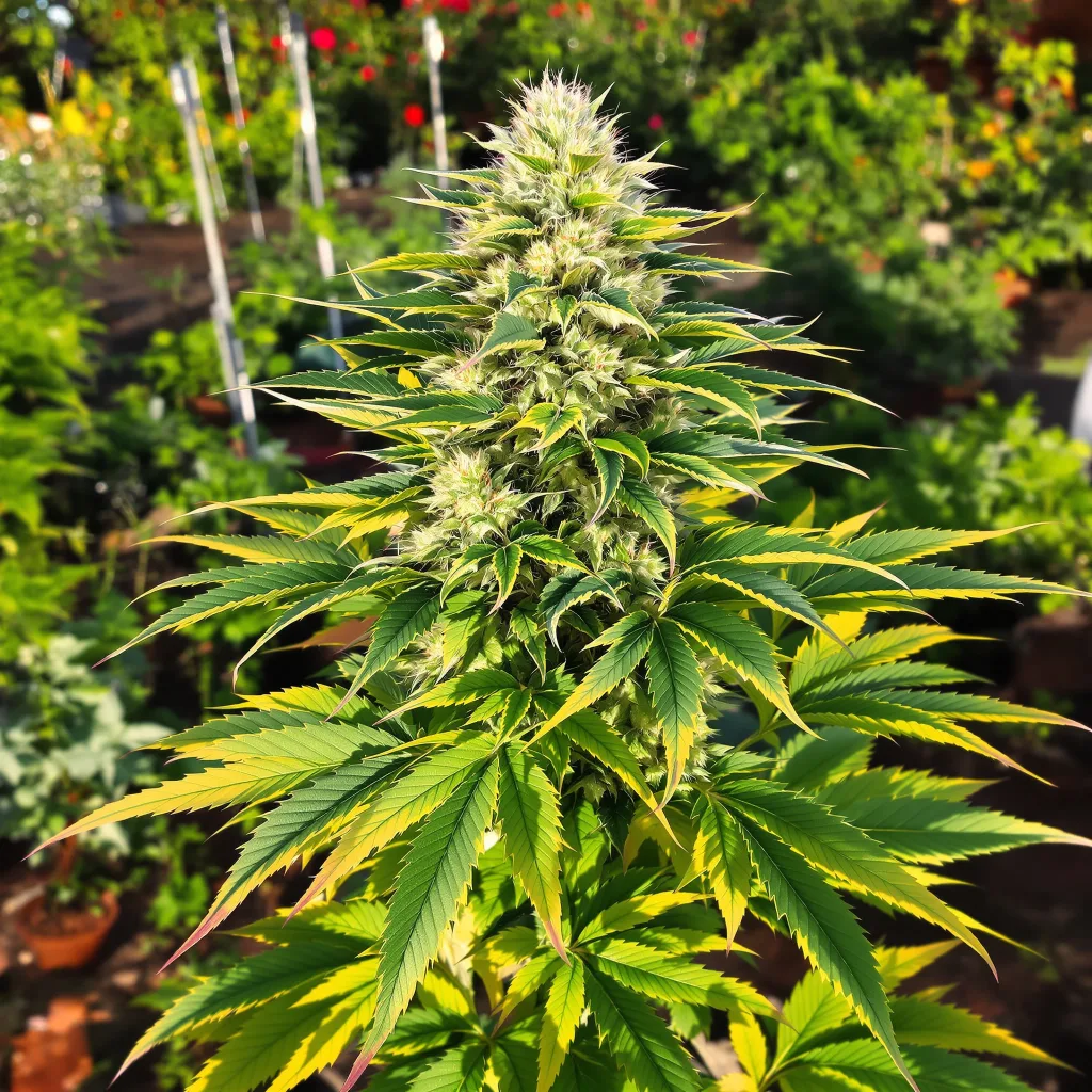 Skunk Diesel 82% indica / 18% sativa — flor con tricomas visibles