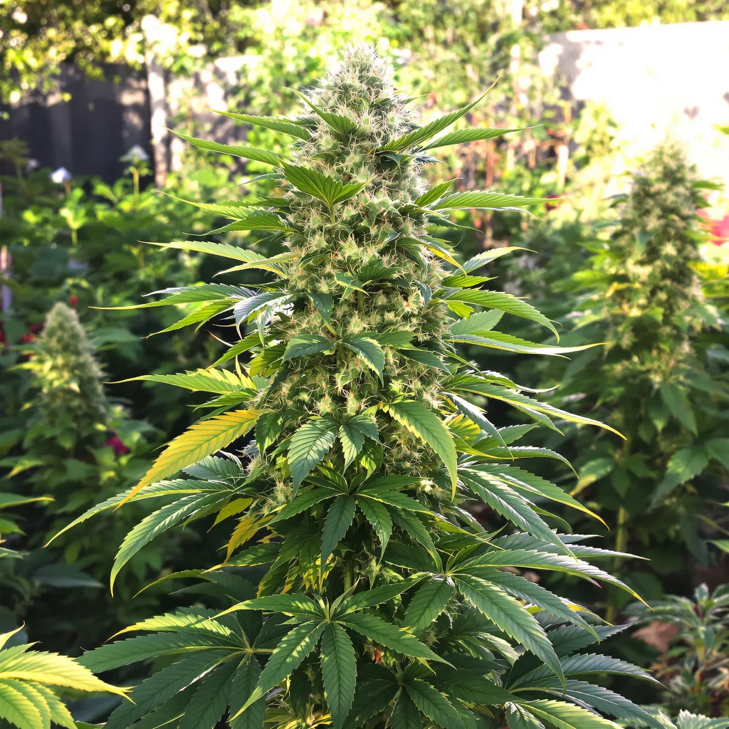 Skunk 65% indica / 35% sativa — flor con tricomas visibles