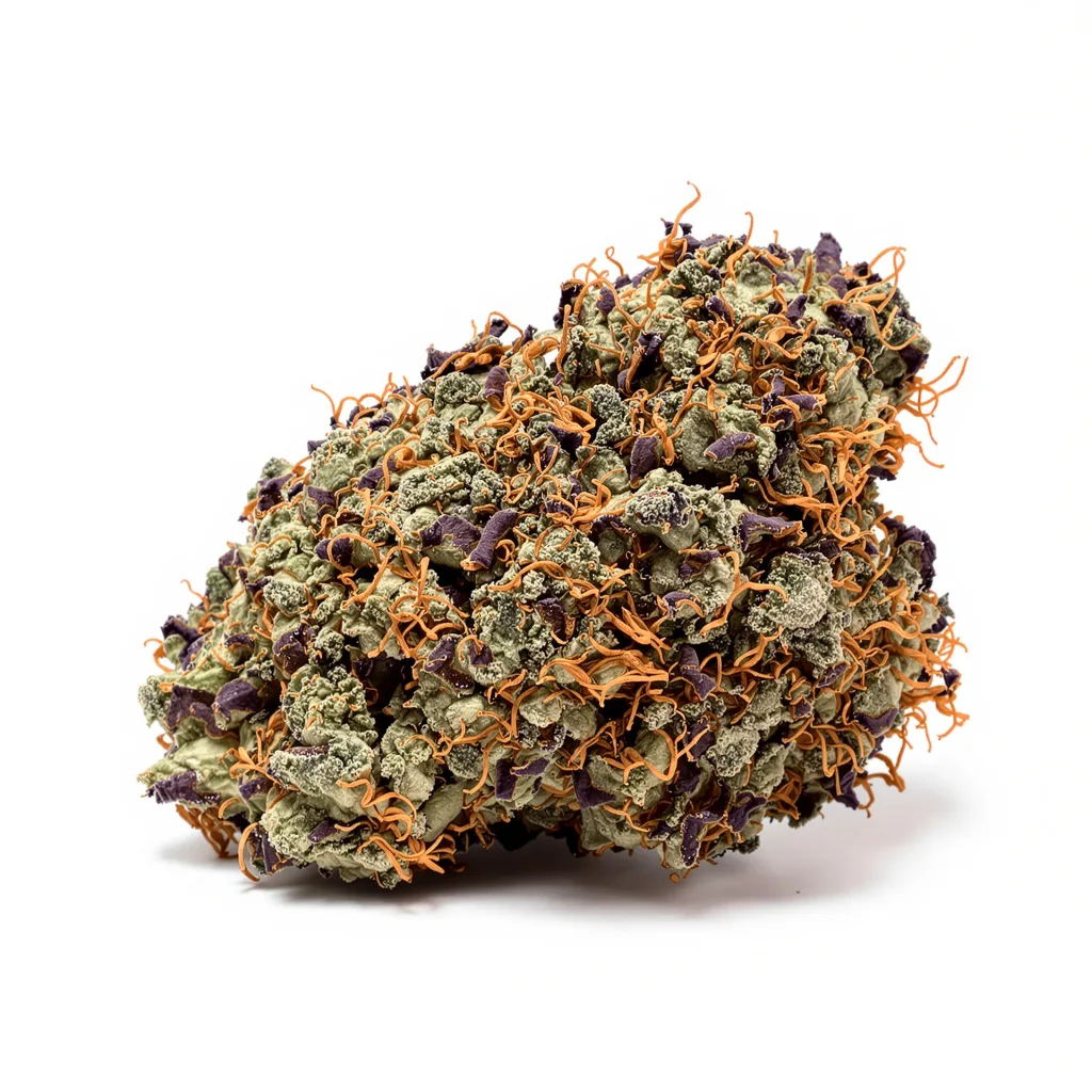 Skunk 65% indica / 35% sativa — flor con tricomas visibles