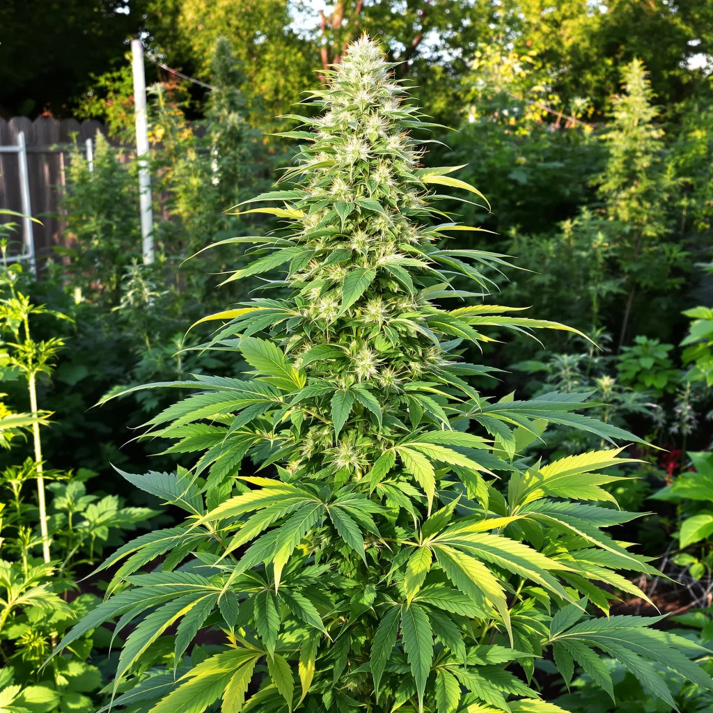 Skunk No. 1 50% indica / 50% sativa — flor con tricomas visibles