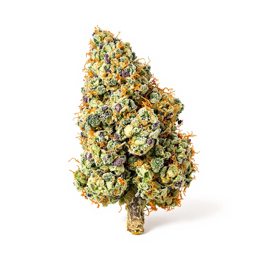 Skunk No. 1 50% indica / 50% sativa — flor con tricomas visibles