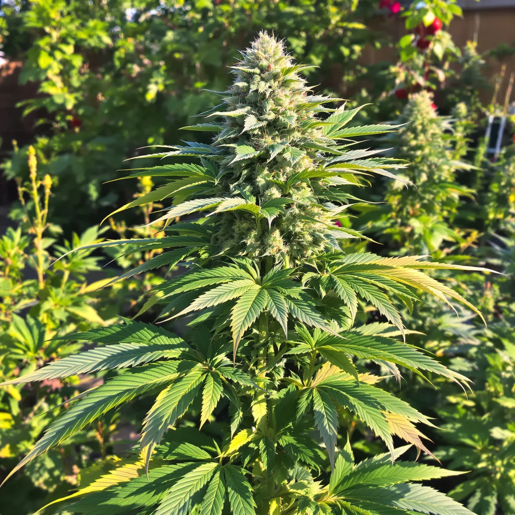 Skunky Afro 69% indica / 31% sativa — flor con tricomas visibles