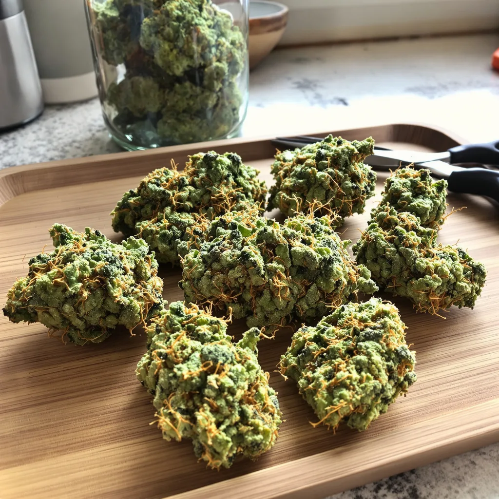 Skunky Jack 8% indica / 92% sativa — flor con tricomas visibles