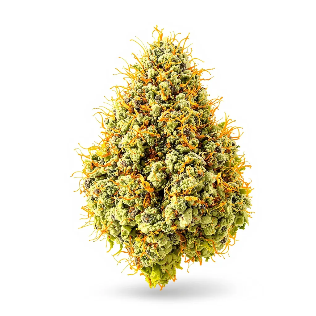 Skunky Jack 8% indica / 92% sativa — flor con tricomas visibles
