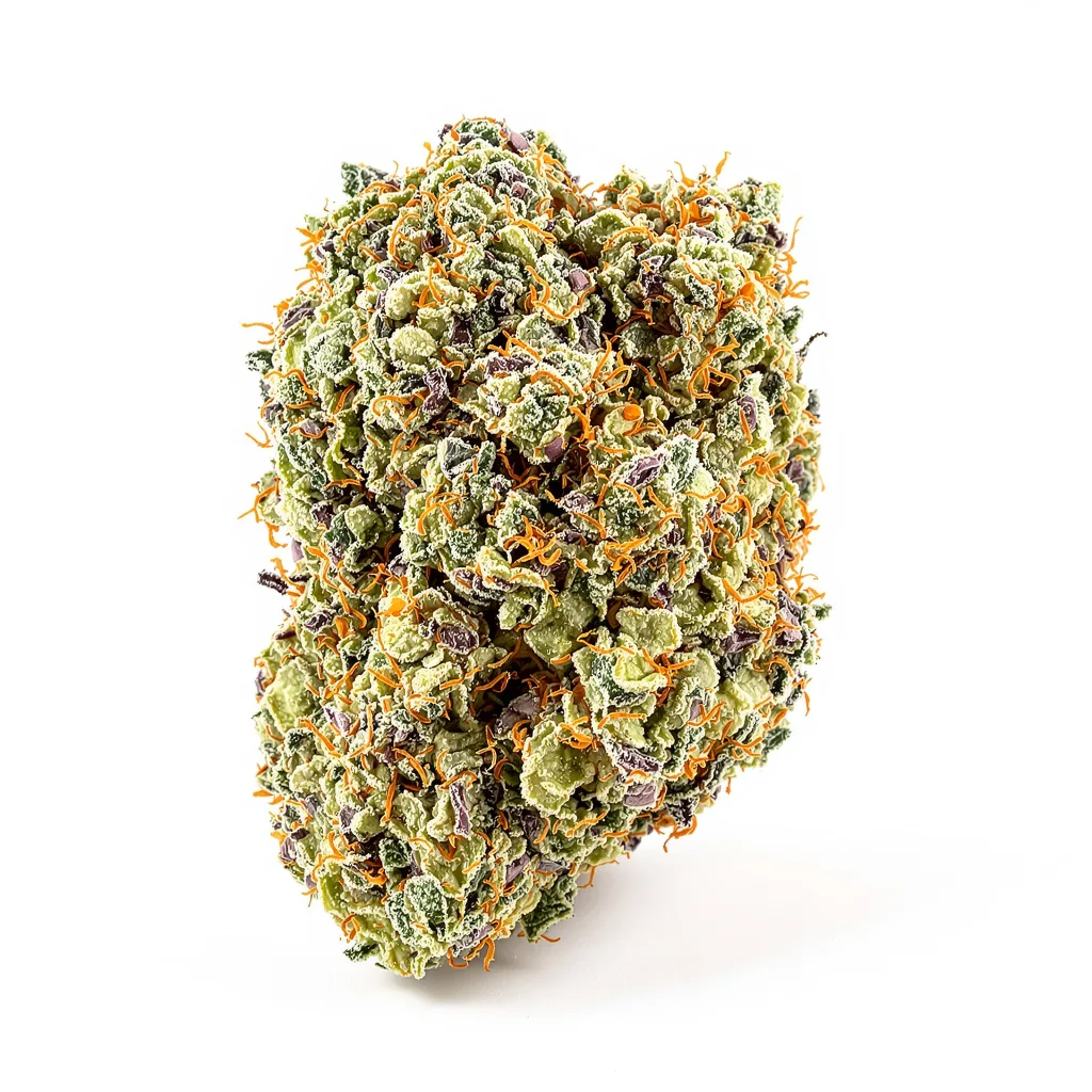 Smelliot 47% indica / 53% sativa — flor con tricomas visibles