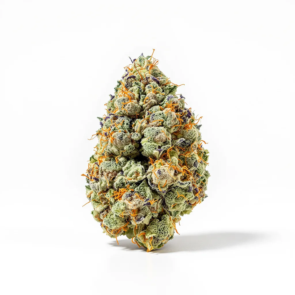 Smelliot 47% indica / 53% sativa — flor con tricomas visibles
