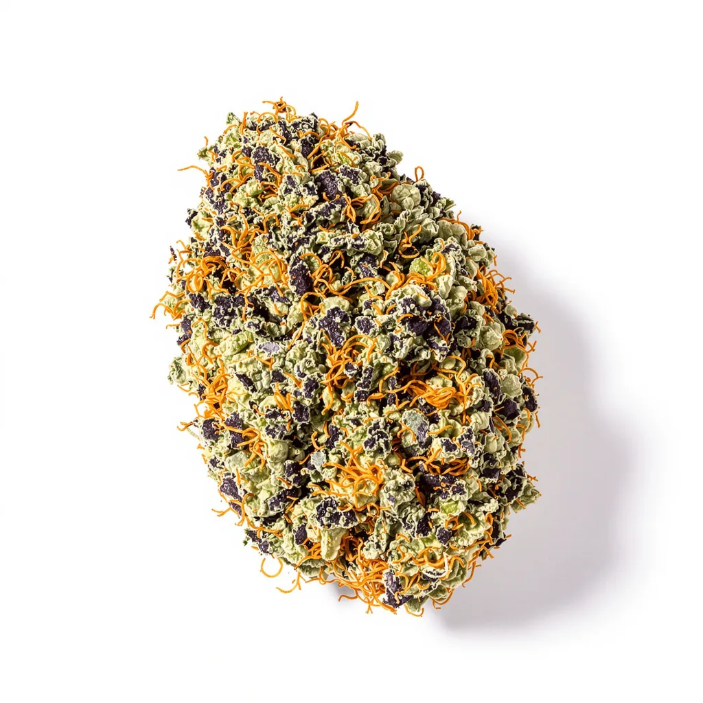 Snoop Dogg OG 75% indica / 25% sativa — flor con tricomas visibles