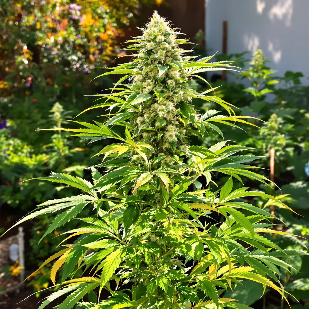 Snow Diesel 55% indica / 45% sativa — flor con tricomas visibles