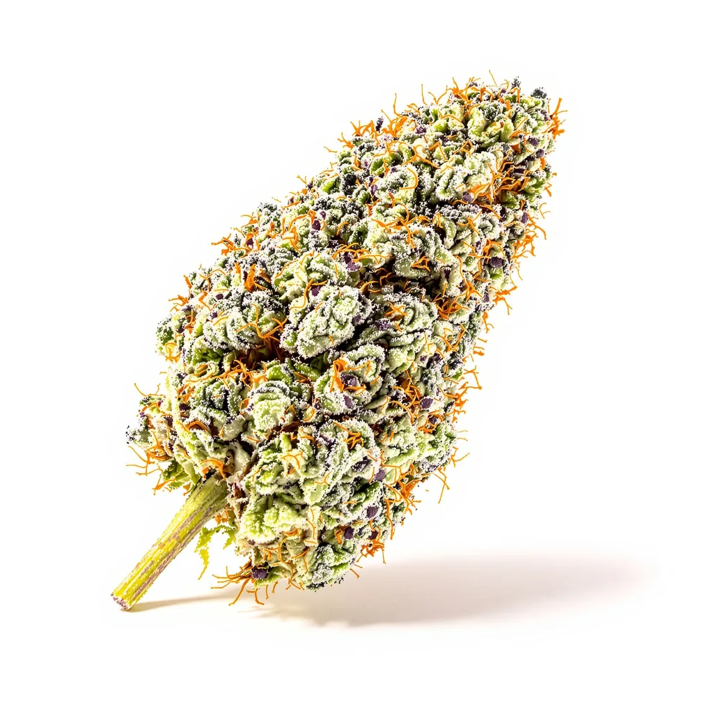 Snow Diesel 55% indica / 45% sativa — flor con tricomas visibles