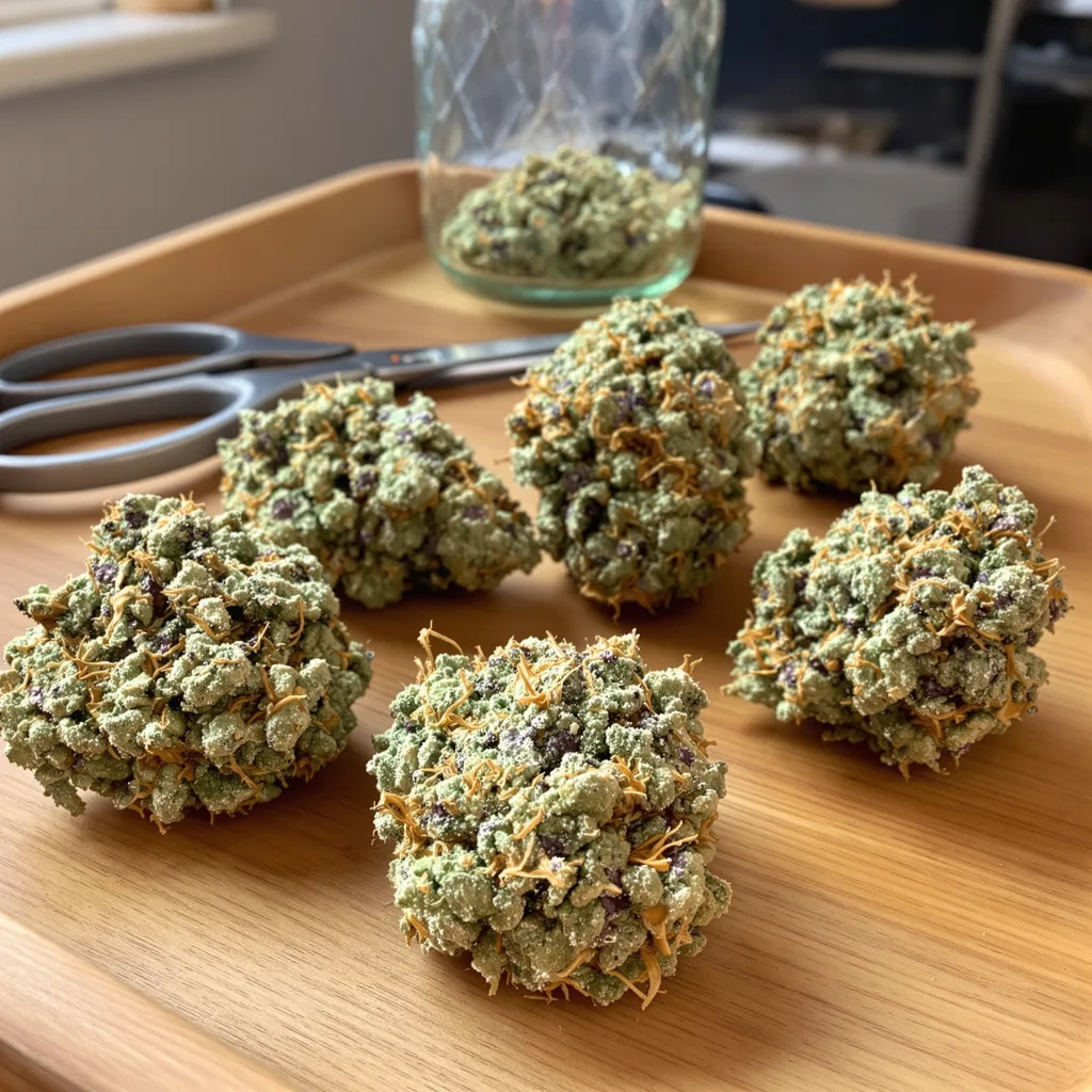 Snow Leopard 44% indica / 56% sativa — flor con tricomas visibles