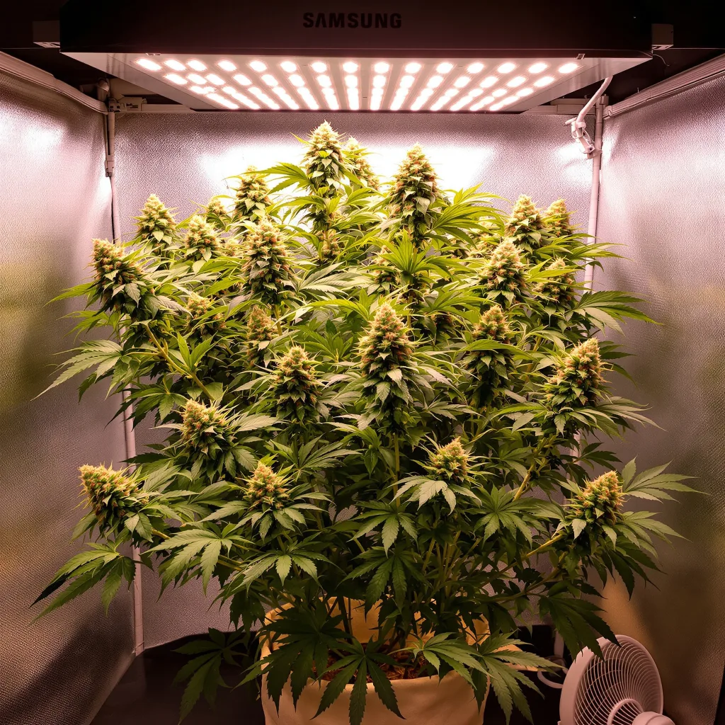 Planta de cannabis Snow Leopard en fase de floración — 120-180 cm feminizada