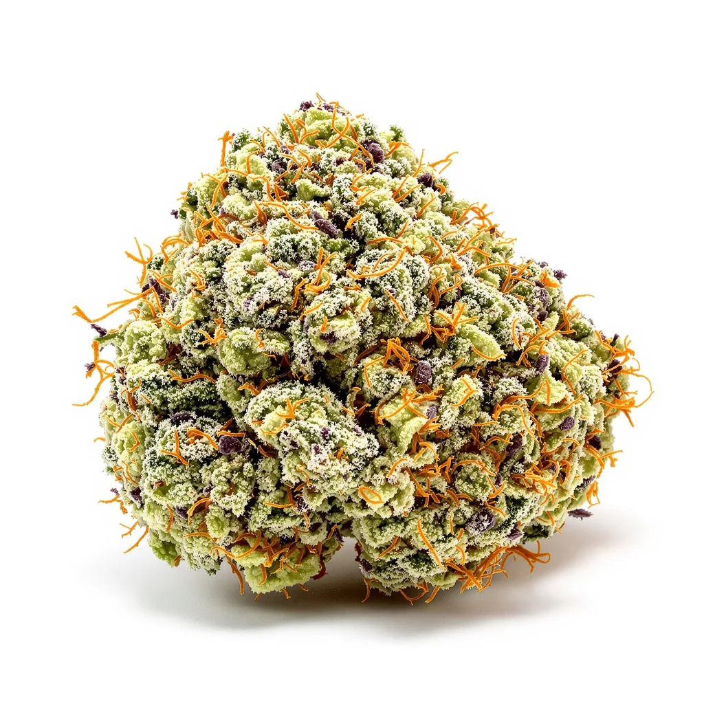 Snow Leopard 44% indica / 56% sativa — flor con tricomas visibles