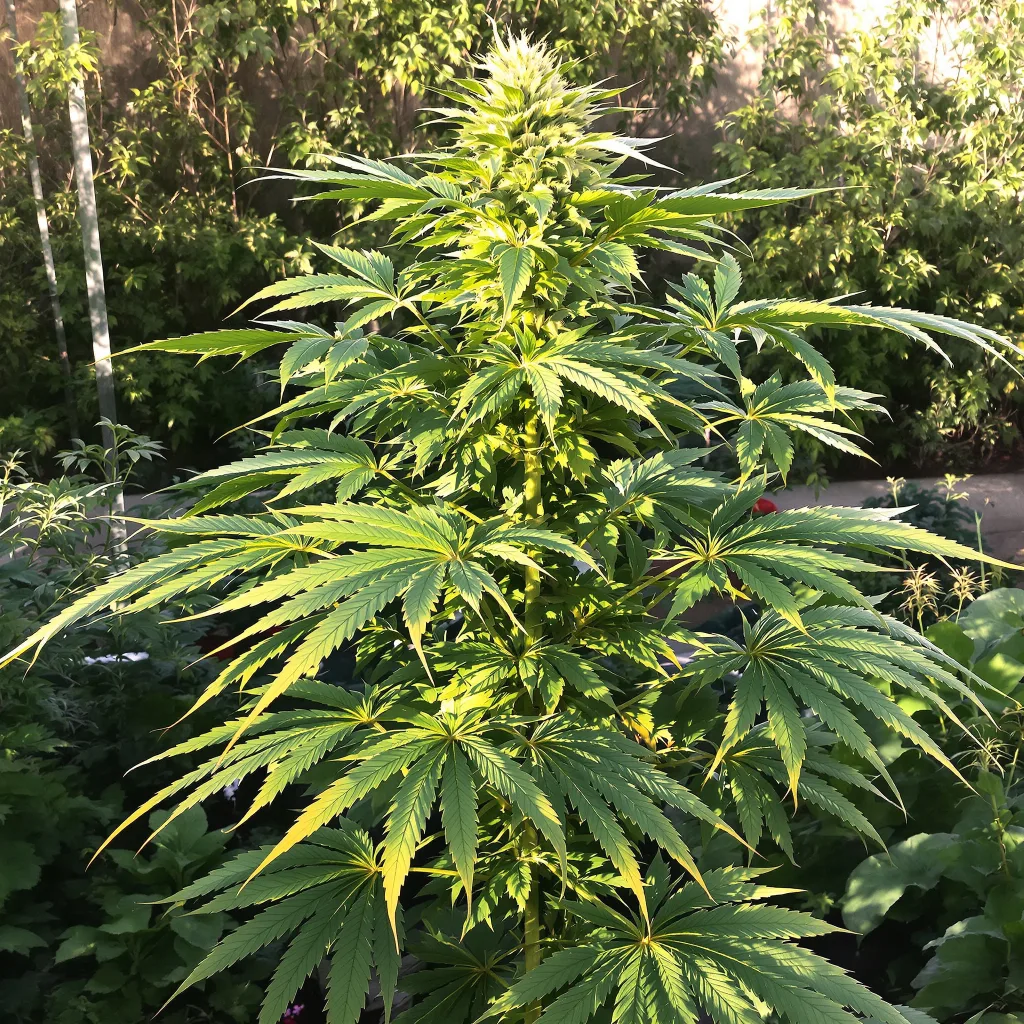 Snow White 80% indica / 10% sativa — flor con tricomas visibles