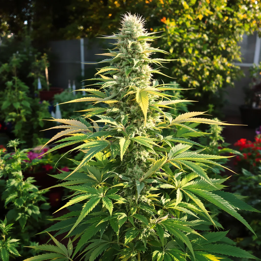 Snowcap Dream 46% indica / 54% sativa — flor con tricomas visibles