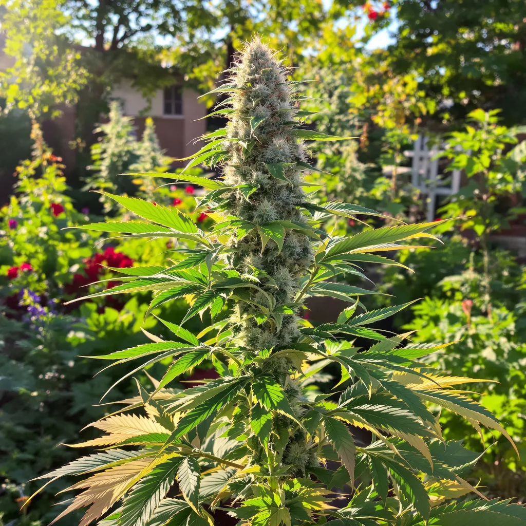 Soul Shine 48% indica / 52% sativa — flor con tricomas visibles